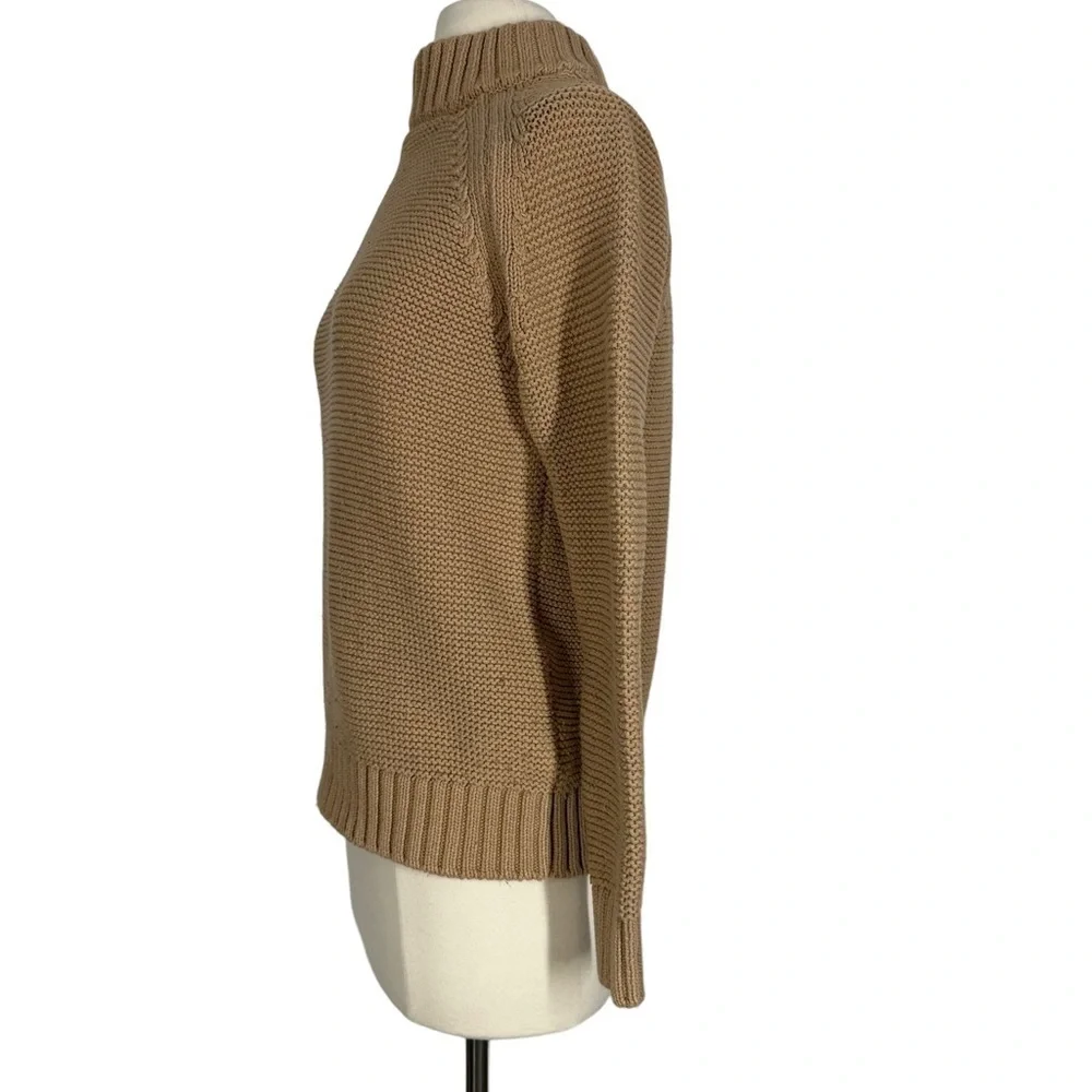 ZARA Camel Tan Knit Mock Neck Sweater